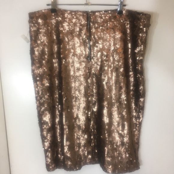 New Bar III XXL copper bronzey pencil sequin skirt - Picture 5 of 8